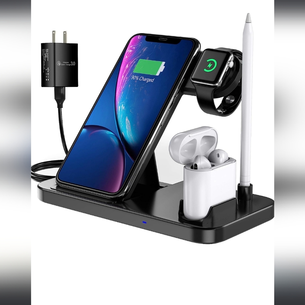4 in 1 charging dock(charges..stylus pen, cell phone,watch, & apple airpods)..
